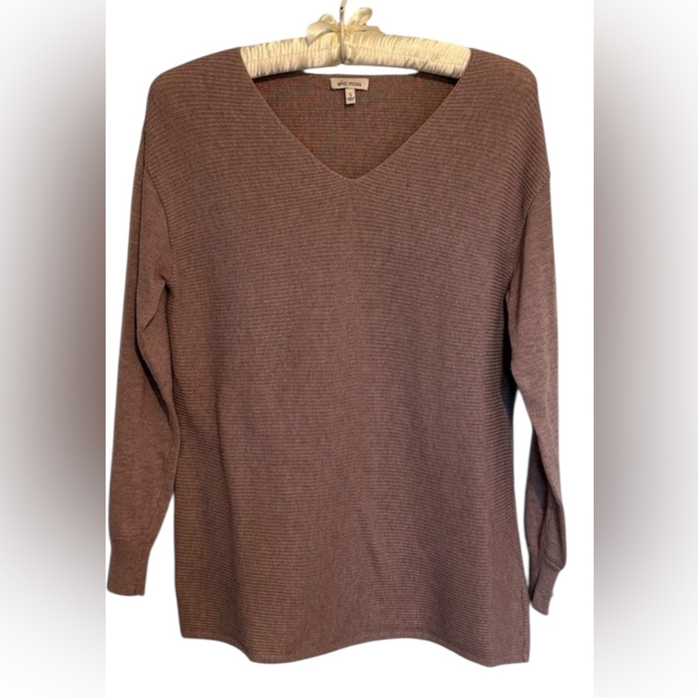 Ella Moss Sweater  Long Sleeve  Mid Plum Knit  Small